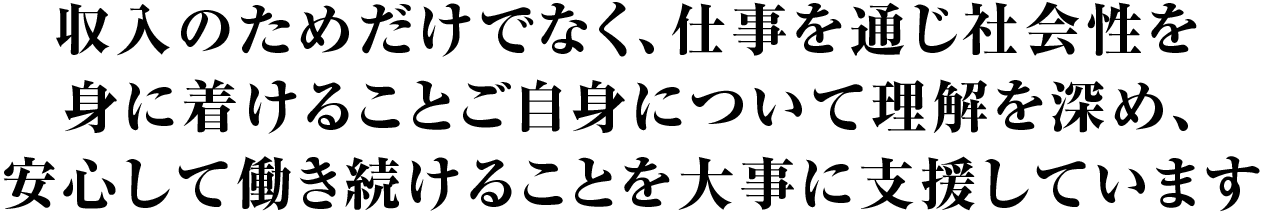 収入のためだけではく
